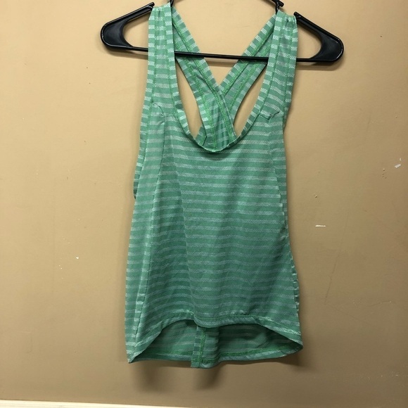 Zyia Active Green Striped Racerback Split Back Athletic Tank Top Size XS - Picture 1 of 6